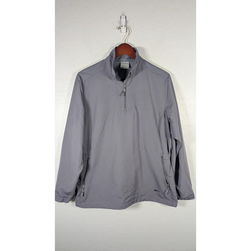 Nike Golf Jacket Womens XL Gray 1/4 Zip Windbreaker Elastic Waist Pockets Golf